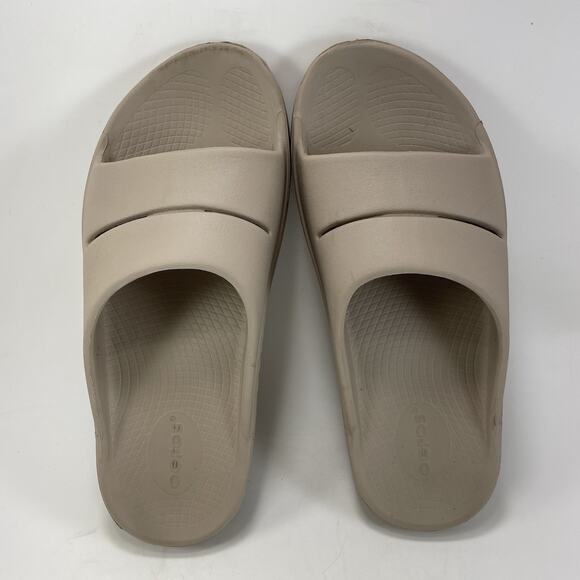 Oofos Ooahh Slide Sandals Womens Size 9 Brown Tan Comfort Recovery Relax Shoes - Picture 5 of 9